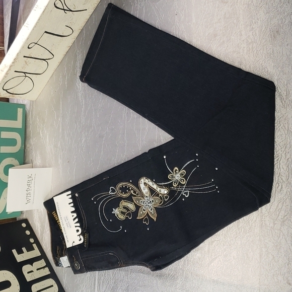 𝅺NWT Womens Fitted Dark Indigo Demin Stretch Jeans - Picture 1 of 6